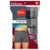 HANES Men's TAGLESS Ultimate Stretch Boxer Briefs, 4-Pack