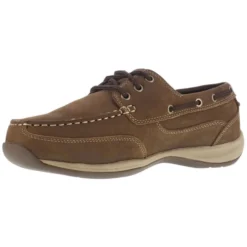 ROCKPORT WORKS Men's Sailing Club Steel Toe Boat Shoes, Brown, Wide -Carhar Clothing Shop 2033608 201 alt2
