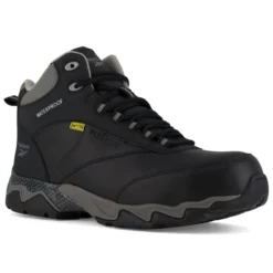 REEBOK WORK Men's Beamer Composite Toe Internal Met Guard Waterproof Athletic Hiker, Black/Grey