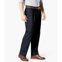 DOCKERS Men's Classic Fit Signature Khaki 2.0 Stretch Pleated Crease Pants -Carhar Clothing Shop 2055190 402 alt2