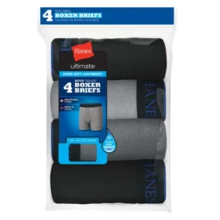 HANES Boys' Ultimate Lightweight Boxer Briefs, 4-Pack
