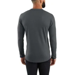 CARHARTT Men's Base Force Midweight Classic Henley Shirt -Carhar Clothing Shop 2061013 004 alt2