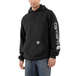 CARHARTT Men's K288 Signature Sleeve Logo Hoodie, Extended Sizes -Carhar Clothing Shop 2064003 001 alt1