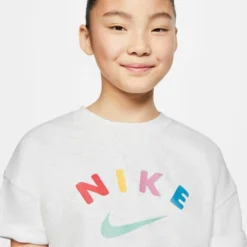 NIKE Girls' NSW Fleece Short-Sleeve Crewneck -Carhar Clothing Shop 2068249 101 alt4