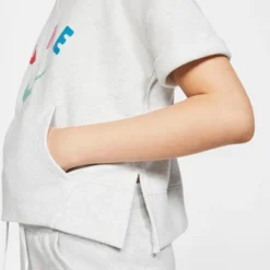 NIKE Girls' NSW Fleece Short-Sleeve Crewneck -Carhar Clothing Shop 2068249 101 alt5