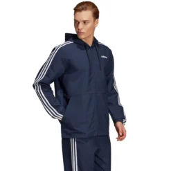 ADIDAS Men's Essentials 3-Stripes Hooded Windbreaker 14 ADIDAS Men's Essentials 3-Stripes Hooded Windbreaker -Carhar Clothing Shop 2068546 402 alt5