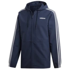 ADIDAS Men's Essentials 3-Stripes Hooded Windbreaker