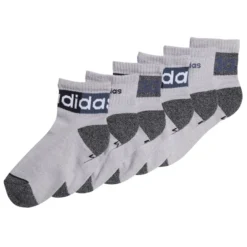 ADIDAS Kids' Blocked Linear 2.0 Quarter Socks, 6 Pack -Carhar Clothing Shop 2071288 101 alt2