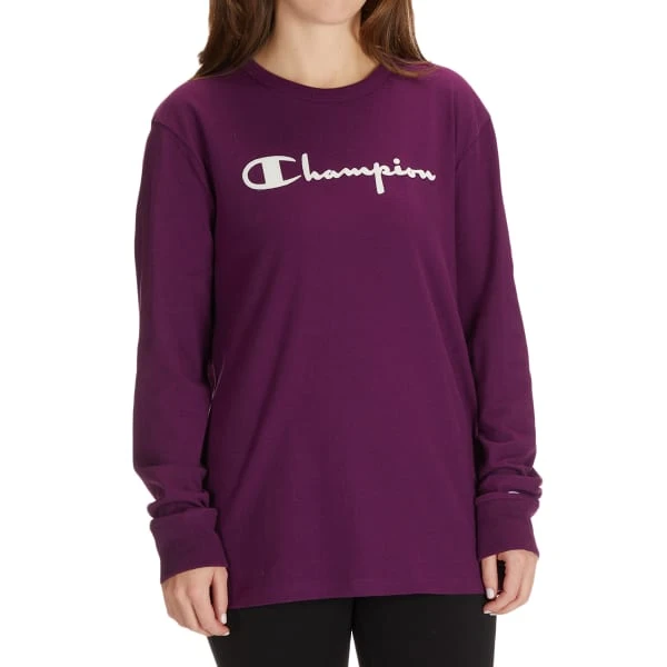 CHAMPION Women's The Boyfriend Long-Sleeve Tee 1 CHAMPION Women's The Boyfriend Long-Sleeve Tee