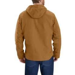 CARHARTT Men's Washed Duck Sherpa-Lined Jacket -Carhar Clothing Shop 2073855 205 alt2