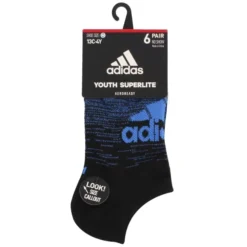 ADIDAS Boys' No Show Socks, 6 Pairs -Carhar Clothing Shop 2074402 001 alt2