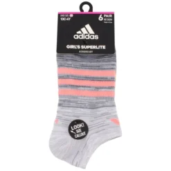 ADIDAS Girls' Superlite No-Show Socks, 6 Pairs -Carhar Clothing Shop 2074403 004 alt3