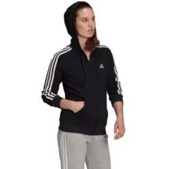 ADIDAS Women's Essentials 3-Stripe Full Zip Hoodie 9 ADIDAS Women's Essentials 3-Stripe Full Zip Hoodie -Carhar Clothing Shop 2074489 001 alt3