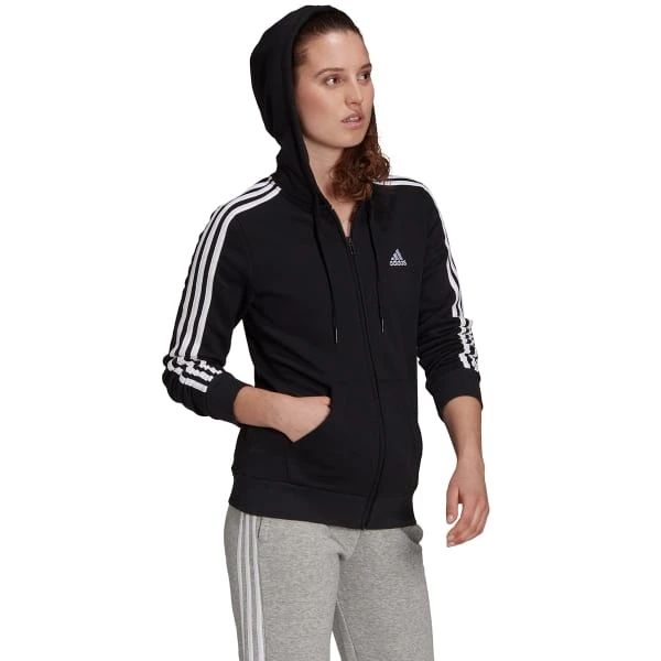 ADIDAS Women's Essentials 3-Stripe Full Zip Hoodie 4 ADIDAS Women's Essentials 3-Stripe Full Zip Hoodie - Image 4