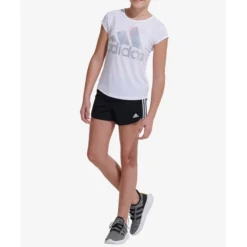ADIDAS Girls' Climalite Rainbow Foil Short Sleeve Tee -Carhar Clothing Shop 2075114 101 alt4