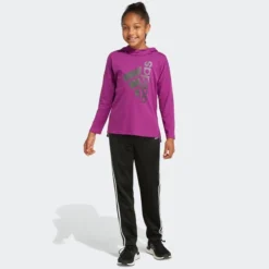 ADIDAS Girls' Long Sleeve Hooded Tee -Carhar Clothing Shop 2076887 501 alt2