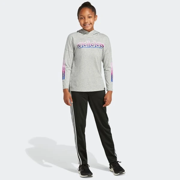 ADIDAS Girls' Long Sleeve Hooded Graphic Tee 3 ADIDAS Girls' Long Sleeve Hooded Graphic Tee - Image 3