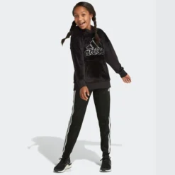 ADIDAS Girls' Fleece Hooded Pullover -Carhar Clothing Shop 2076891 001 alt4