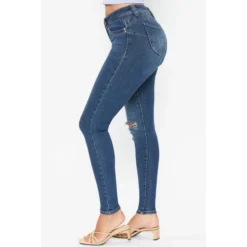 YMI Juniors' WannaBettaButt Vintage 1-Button Skinny Jeans -Carhar Clothing Shop 2078091 405 alt3