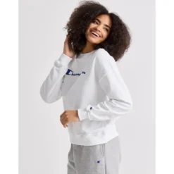 CHAMPION Women's Powerblend Fleece Relaxed Fit Crew -Carhar Clothing Shop 2078676 101 alt2