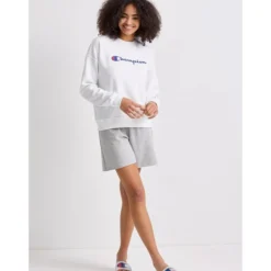 CHAMPION Women's Powerblend Fleece Relaxed Fit Crew -Carhar Clothing Shop 2078676 101 alt5