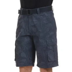 CARGO SUPPLIES Men's Flat Front Belted Cargo Shorts