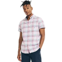 NAUTICA Men's Poplin Short-Sleeve Shirt