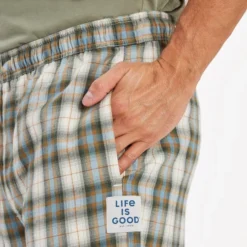 LIFE IS GOOD Putty Plaid Classic Sleep Pants -Carhar Clothing Shop 2079644 102 alt3