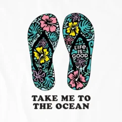 LIFE IS GOOD Women's Take Me To The Ocean Crusher Short-Sleeve Tee -Carhar Clothing Shop 2079660 101 alt1