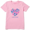 LIFE IS GOOD Women's Heart Of Shells Crusher Short Sleeve Graphic Tee