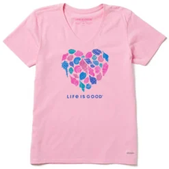 LIFE IS GOOD Women's Heart Of Shells Crusher Short Sleeve Graphic Tee