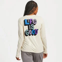 LIFE IS GOOD Women's Freestyle Crusher-Lite Long Sleeve Graphic Tee -Carhar Clothing Shop 2079672 101 alt3