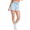 YMI Juniors' Mom Fit Shorts W/ Frayed Hem And Side Slit