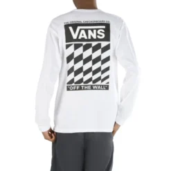 VANS Guys' Off The Wall Classic Slanted Check Long Sleeve Tee 9 VANS Guys' Off The Wall Classic Slanted Check Long Sleeve Tee -Carhar Clothing Shop 2080559 101 alt2
