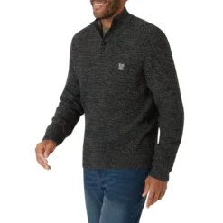 CHAPS Men's Long-Sleeve Button Mock Neck Sweater -Carhar Clothing Shop 2081926 003 alt2