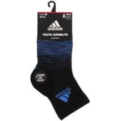 ADIDAS Kids' Superlite Badge Of Sport Quarter Socks, 6-Pack -Carhar Clothing Shop 2081948 001 alt5