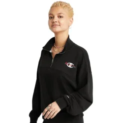 CHAMPION Women's French Terry Quarter Zip -Carhar Clothing Shop 2082280 001 alt2