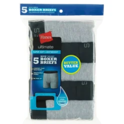 HANES Boys' Boxer Briefs, 5 Pack