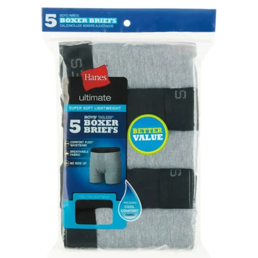 HANES Boys' Boxer Briefs, 5 Pack 6 HANES Boys' Boxer Briefs, 5 Pack -Carhar Clothing Shop 2082516 901 main