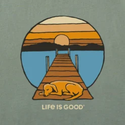 LIFE IS GOOD Men's Dock Dog Sunset Long-Sleeve Crusher Tee -Carhar Clothing Shop 2082623 303 alt5
