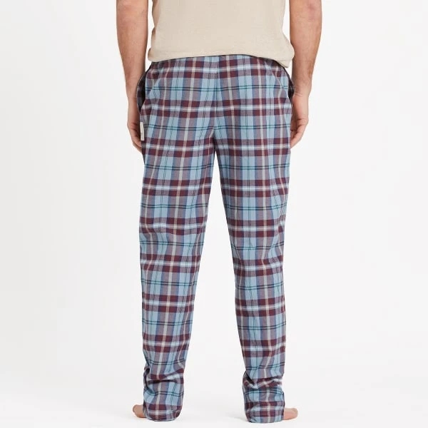 LIFE IS GOOD Men's Smoky Blue Plaid Classic Sleep Pants 2 LIFE IS GOOD Men's Smoky Blue Plaid Classic Sleep Pants - Image 2