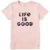 LIFE IS GOOD Women's Stack Flowers Short-Sleeve Tee