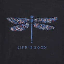 LIFE IS GOOD Women's Wildflower Dragonfly Short-Sleeve Vee -Carhar Clothing Shop 2082662 001 alt1