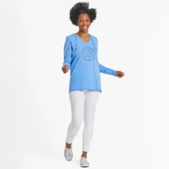 LIFE IS GOOD Women's Positive Sun Long-Sleeve Crusher Lite Hooded Tee -Carhar Clothing Shop 2082667 405 alt4