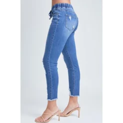 YMI Juniors' High-Rise Denim Ankle Jogger -Carhar Clothing Shop 2083004 405 alt2