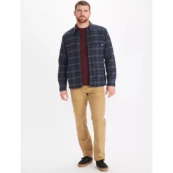 MARMOT Men's Ridgefield Heavyweight Sherpa-Lined Flannel Jacket -Carhar Clothing Shop 2083613 003 alt5