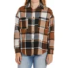 NO COMMENT Juniors' Oversized Boyfriend Flannel