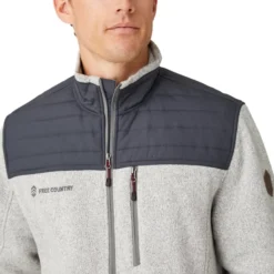 FREE COUNTRY Men's Frore Sweater Knit Fleece Jacket -Carhar Clothing Shop 2084073 004 alt3
