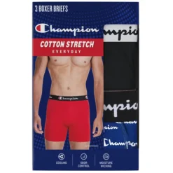 CHAMPION Men's Everyday Stretch Boxer Briefs, 3 Pack -Carhar Clothing Shop 2084147 901 alt4