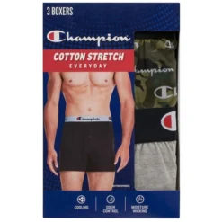 CHAMPION Men's Everyday Cotton Stretch Boxers, 3 Pairs -Carhar Clothing Shop 2084149 901 alt4